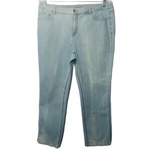Christian Siriano Womens Jeans Size 12 Light Blue Denim Straight Leg Designer